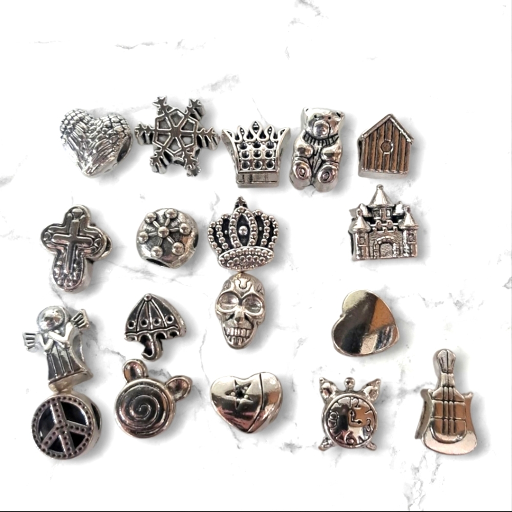 NWT Silver metal Bead Collection(18 Pieces)